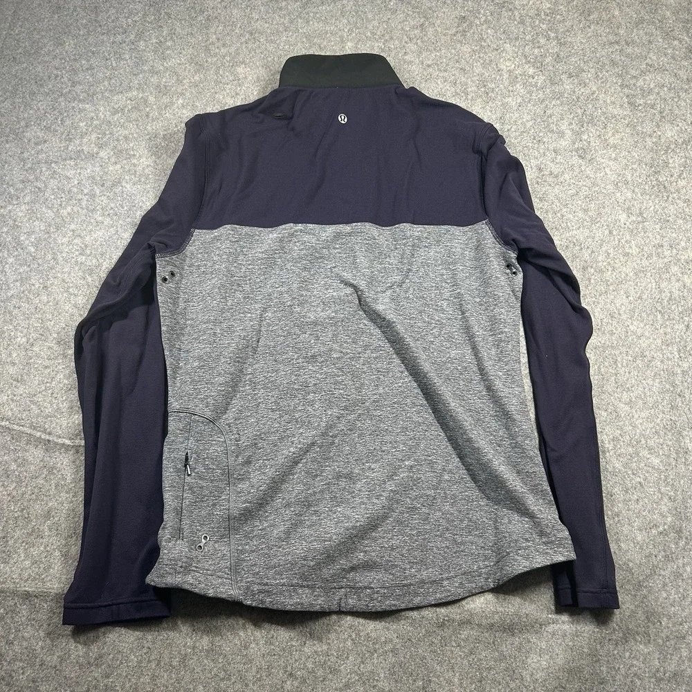 Lululemon Sprint Zip Heathered Gray Jacket Mens M 1/4 Zip Performance Workout